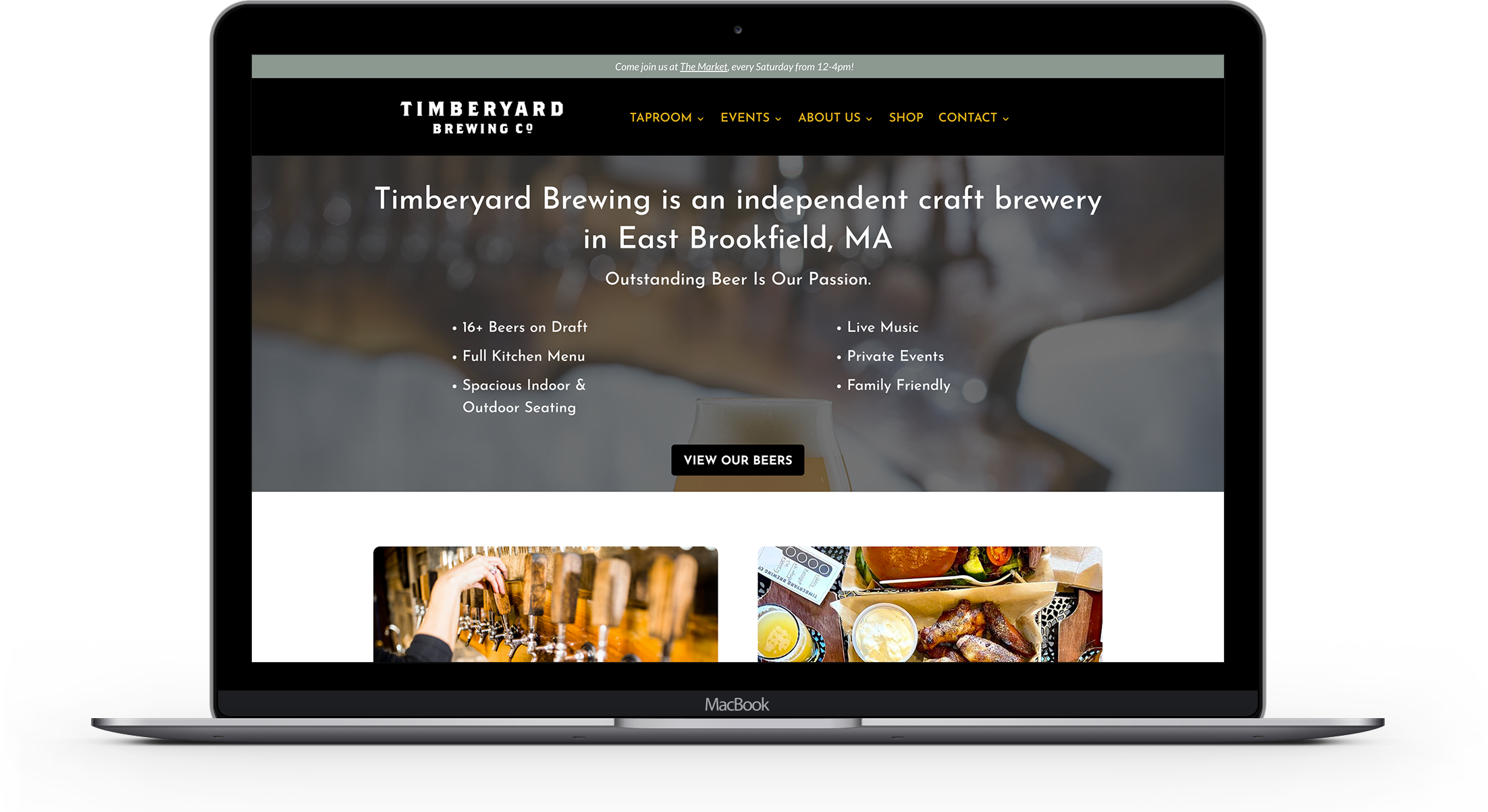 Timberyard Website mockup on Desktop
